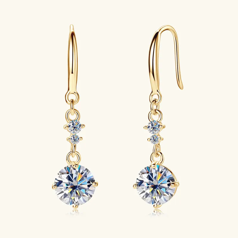 Stunning Brilliance ! 2 Carat Moissanite 925 Sterling Silver or Gold Earrings - Amazon Favorite 🥇