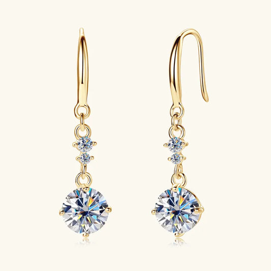 Stunning Brilliance ! 2 Carat Moissanite 925 Sterling Silver or Gold Earrings - Amazon Favorite 🥇