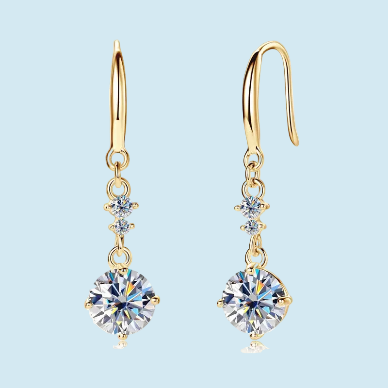 Stunning Brilliance ! 2 Carat Moissanite 925 Sterling Silver or Gold Earrings - Amazon Favorite 🥇