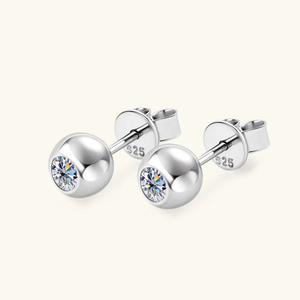Elegant Moissanite 925 Gold and Sterling Silver Stud Earrings