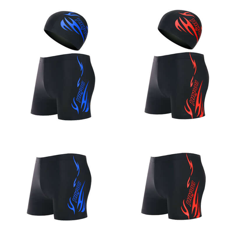Men's Boxer Swimming Trunks & Cap Set - Large Sizes Ready for Summer Play ! 🏖