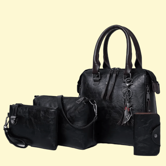 Women's BEST VALUE 4-in-1 Designer Leather Handbag SET 👜 Large & Medium Handbag, Laptop Bag + Wallet