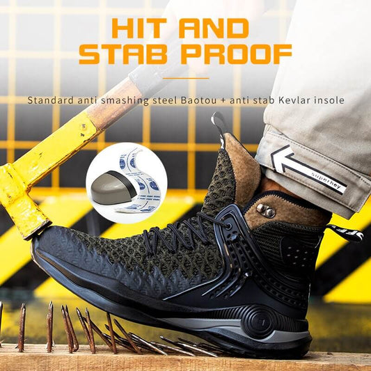 Men's Extra High Top Work Safety Boots 🦺⚠️ - Indestructible Safety Shoes with Steel Toe
