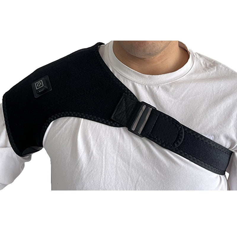 USB Heated Shoulder Therapy - Electric Heated Shoulder Wrap Brace with Vibration Massage & Portable Charger