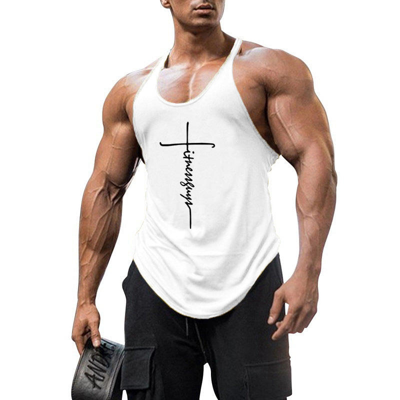 Popular Men's Pure Cotton Bodybuilding and Fitness Vest with Thin Shoulder Strap 💪🏋‍♀️