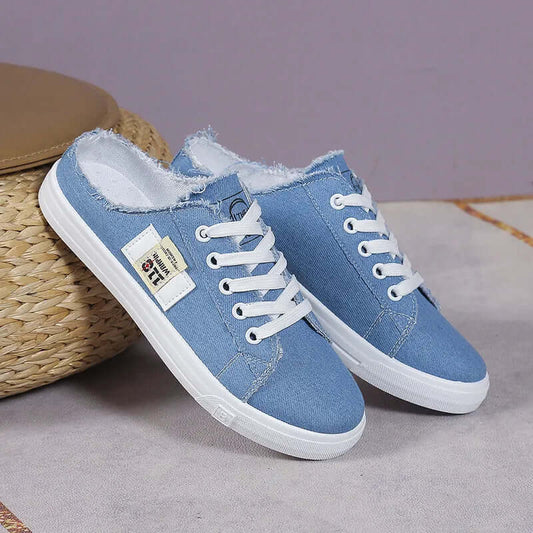 Hip Fashion Unisex Sneakers - Frayed Hem Lace Up Canvas - SO COOL ! 😎