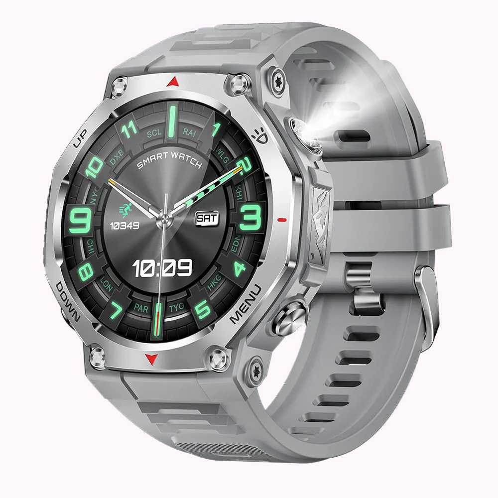 Premium KT85 Smart Watch - DEEP Waterproof Bluetooth Call, Flashlight, Heart Rate, Oximeter, Step Count & More !