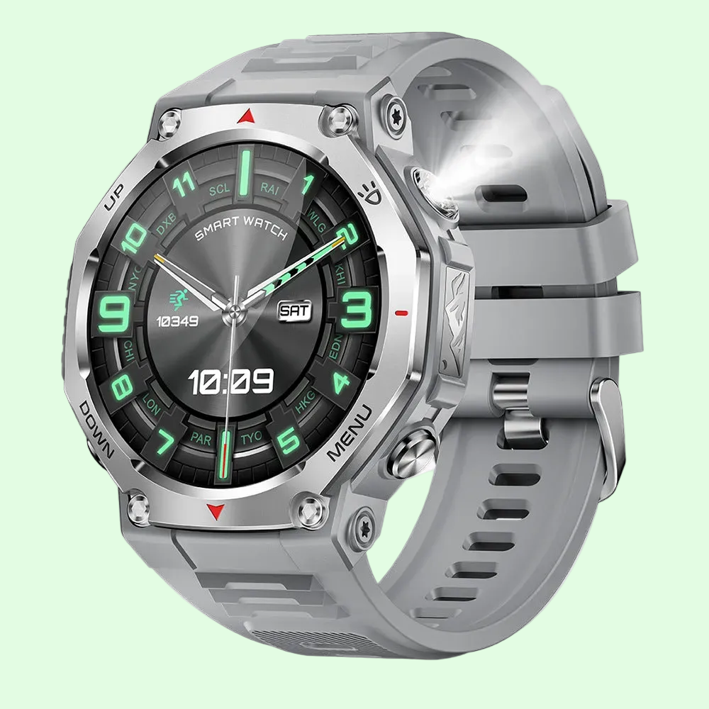 Premium KT85 Smart Watch - DEEP Waterproof Bluetooth Call, Flashlight, Heart Rate, Oximeter, Step Count & More !