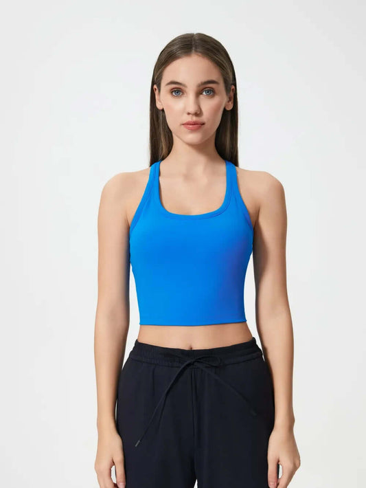 Best Seller ! Scoop Neck Activewear Tank Top with Detachable Chest Pads