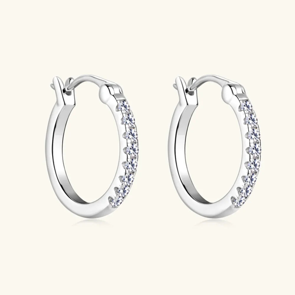 Moissanite Huggie Earrings - Stunning and Luxurious Gold and 925 Sterling Silver