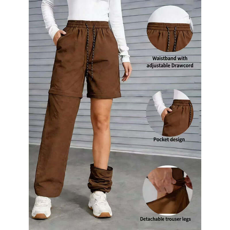 Women's Convertible Recreation Pants - Waterproof Quick-Dry Cargo Trousers with Zip-Off Legs