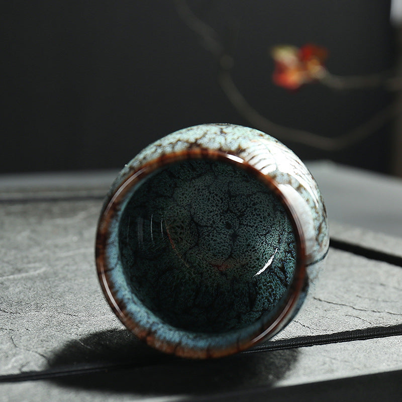 Gorgeous Ceramic Kung Fu Tea Cup 150ml. - Single Serve Cup, Tenmoku Jian Zhan, Yohen Master Tea Cup/Bowl