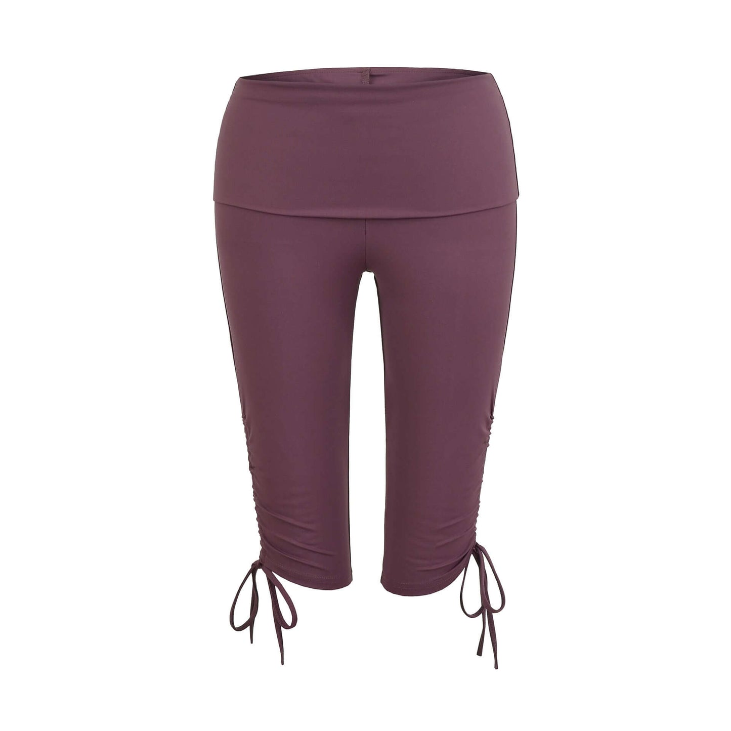 Trendy Elastic Slim-Fit Mid-Length Yoga Pants - Colorful Options with High-Waist and Side Drawstring