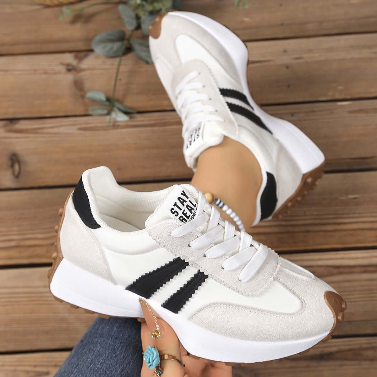 Women's Chunky Sole Athletic Sneakers - Height Increasing Sporty Fashion