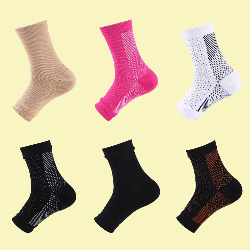 Sporty Unisex Nylon Compression Socks for Ankle Protection, Single Pair 🧦