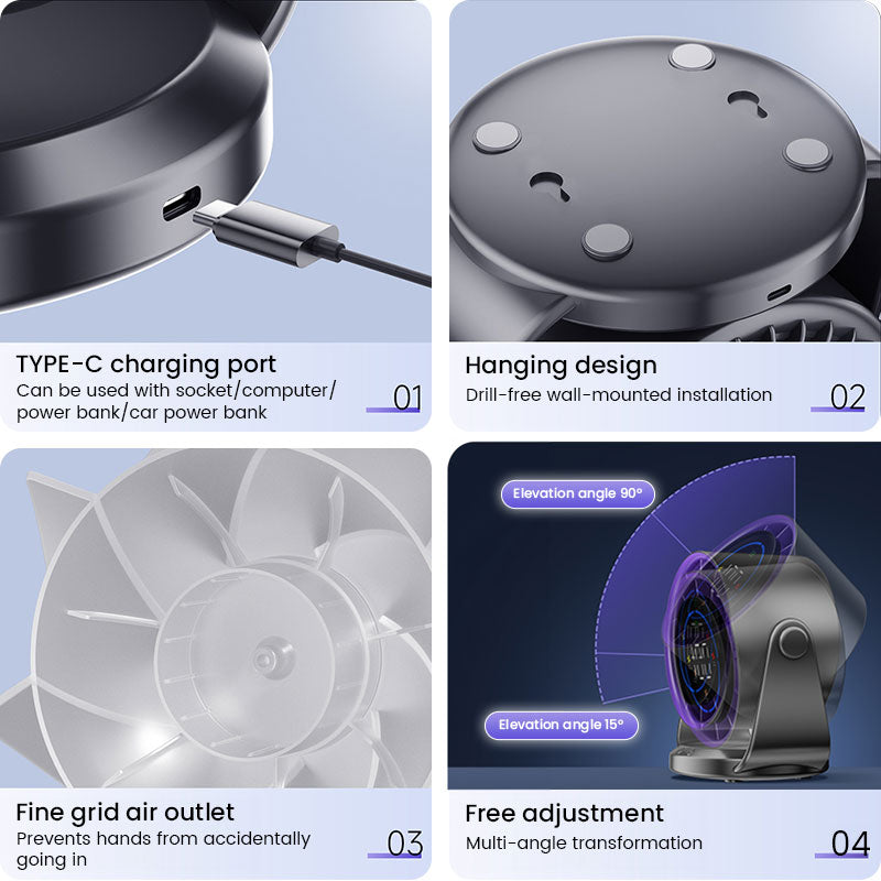 Hip Design Turbo Desktop Fan for Home - 100 High-Speed Circulating Settings Turbo Airflow