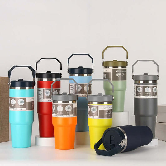 Sleek Portable Sports & Travel Bottle - Insulated Stainless Steel - Hot or Cold Beverage
