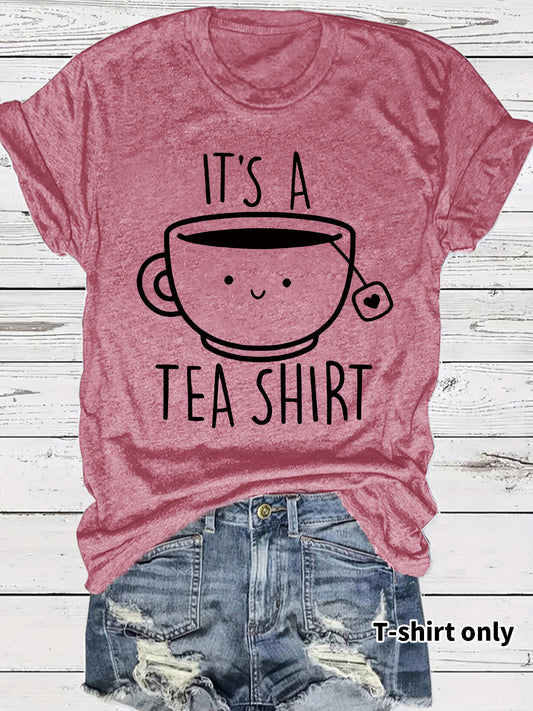 Humorous Printed 'TEA' Shirt - Grab Cool Comfort in Dazzling Colors ! 🫖🌈