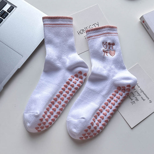 Hip Fun Graphics White Cotton Yoga Socks 🧘‍♀️🧦 for Women