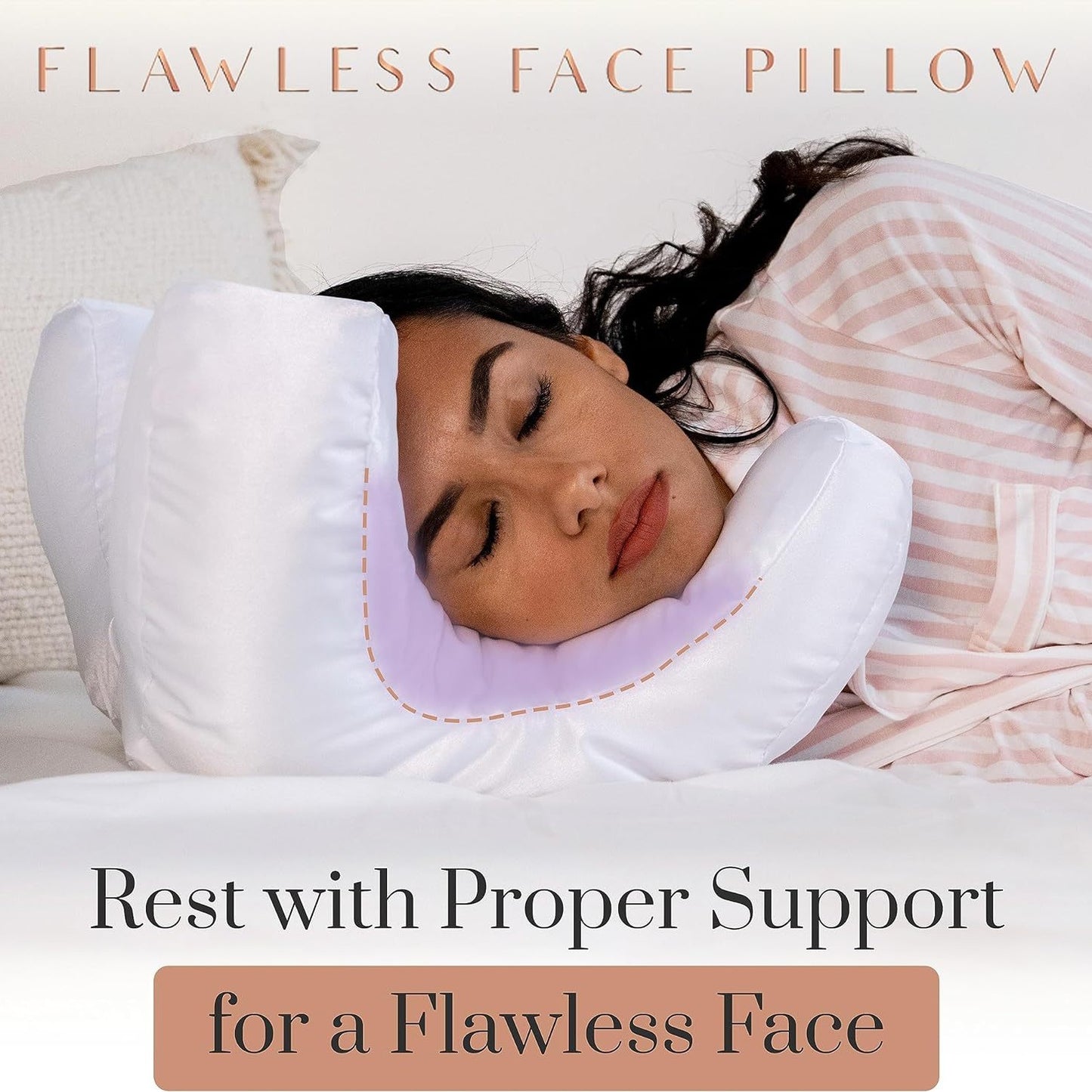 Beauty Face & Head Pillow with Memory Foam Filling - Reduce Wrinkles and Enhanced Face & Head Support