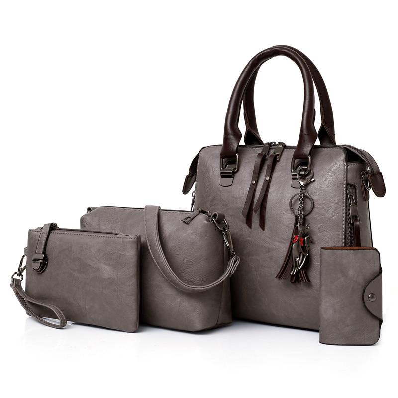 Women's BEST VALUE 4-in-1 Designer Leather Handbag SET 👜 Large & Medium Handbag, Laptop Bag + Wallet
