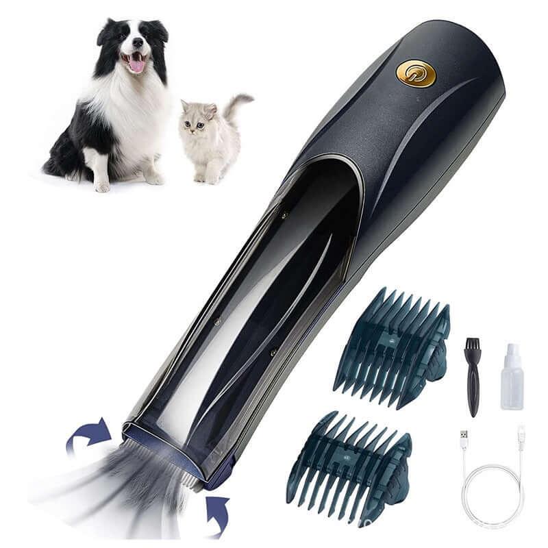 Automatic Hair Clipper for Dog or Cat with Accessories - Ceramic Blade High Speed Suction 🦮🐈