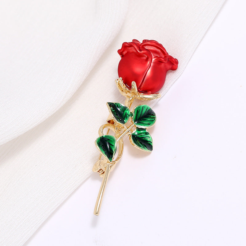 Beautiful Artistic Brooch - Vintage Alloy Pin, Simple Versatile Flower Lapel Accessory 🌹