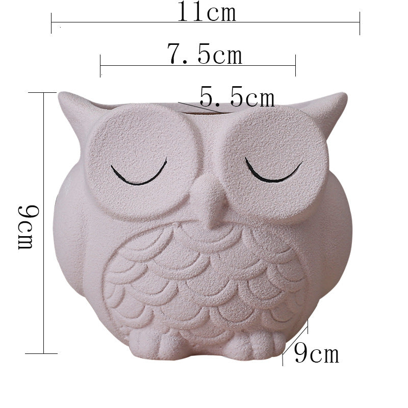 Cute Owl 🦉 Flower Pot - Ceramic Indoor Creative Small Desktop Flower Ornaments