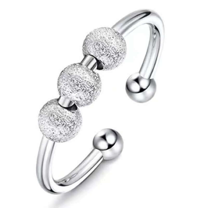 Gorgeous 6 pc. Silver Plated Rings Set - Adjustable Sizing Anxiety Rings 💍 Great Gift ! 🎁