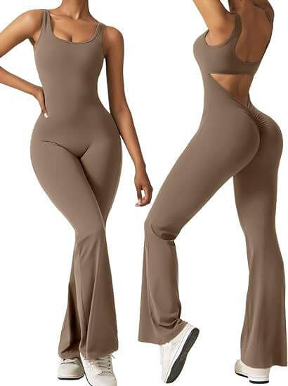 Women's Popular Sexy Yoga Flared Jumpsuit - Backless Vest Tight Fitting, Hip Lifting Sports Apparel 🧘‍♀️