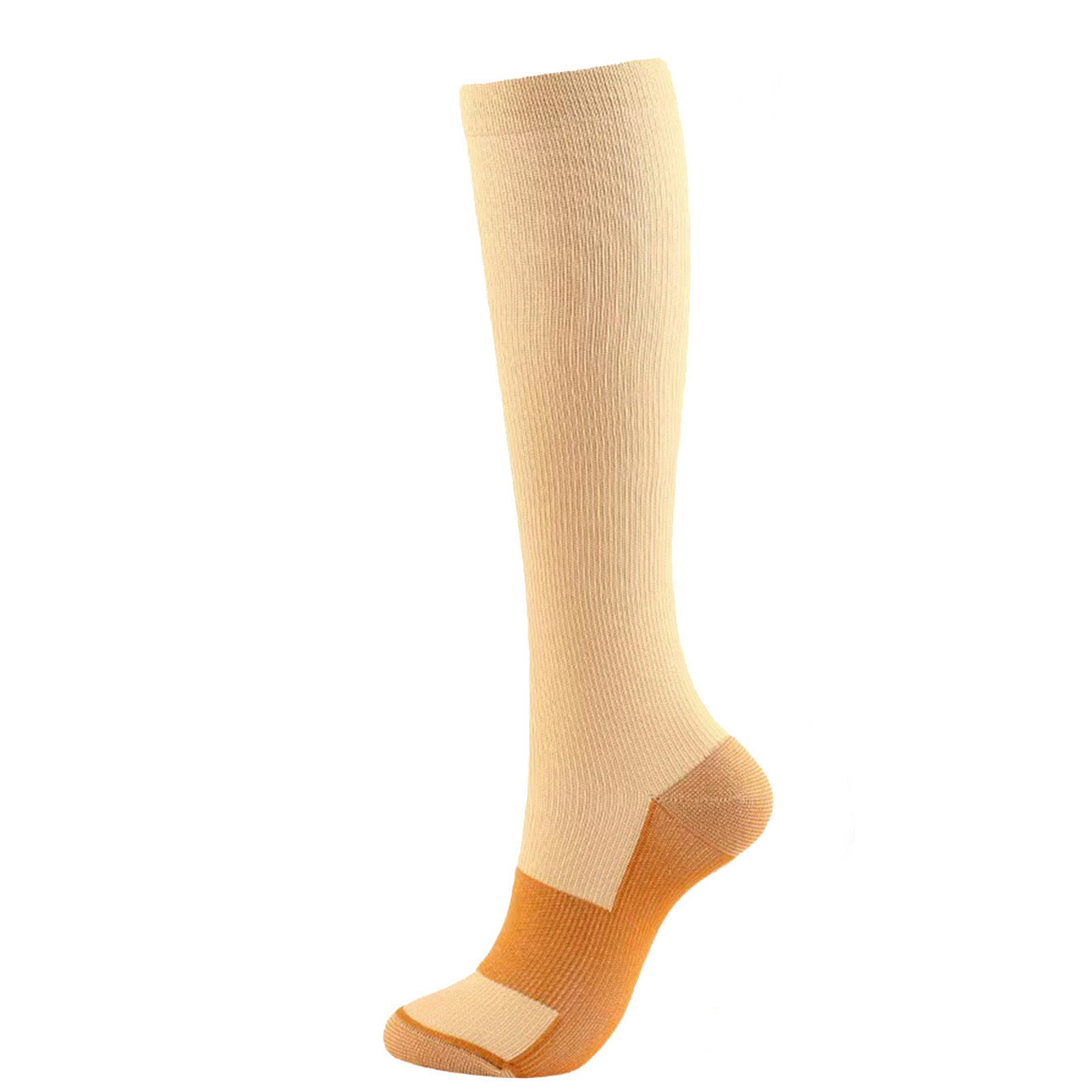 Women's Calf Length Compression Sports Socks - Anti-Slip, Sweat-absorbent, Solid & Polka Dots