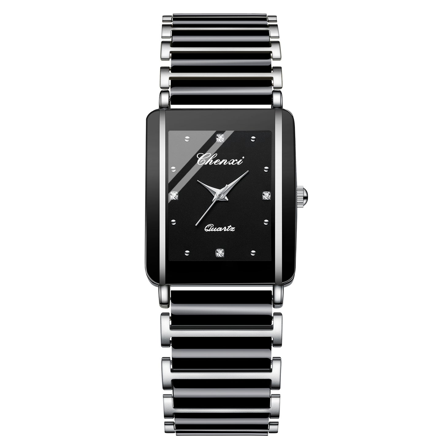 Gorgeous Square Couples Watches - Ceramic Quartz Reinforced Glass, Waterproof, in Gold, Silver, Black ⌚️