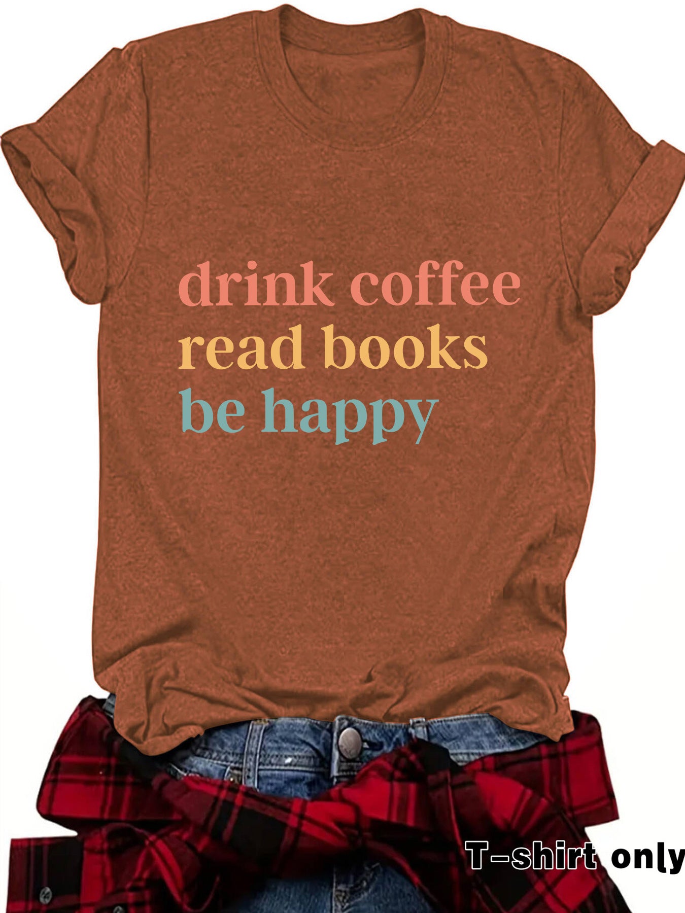 Humorous 'Drink Coffee' Slogan Short Sleeve T-shirt in Popular Unisex Colors ☕️🌈 Grab 2 and Save !