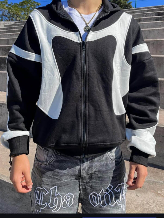 Men's Fashion Patchwork Hooded Jacket - Popular Warm Zip Up Seasonal Essentials