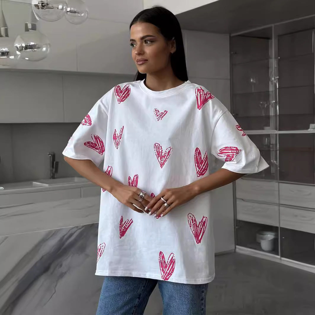 Cute Love Printed T-shirt & Nightie 😍 Hand-painted T-shirt Displays Love and Warmth ! 💝