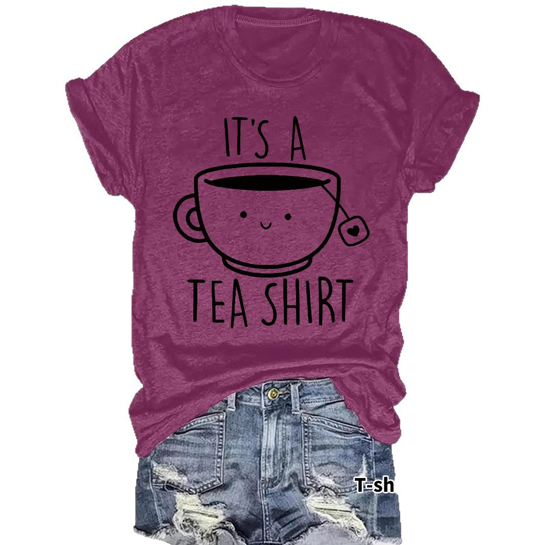 Humorous Printed 'TEA' Shirt - Grab Cool Comfort in Dazzling Colors ! 🫖🌈