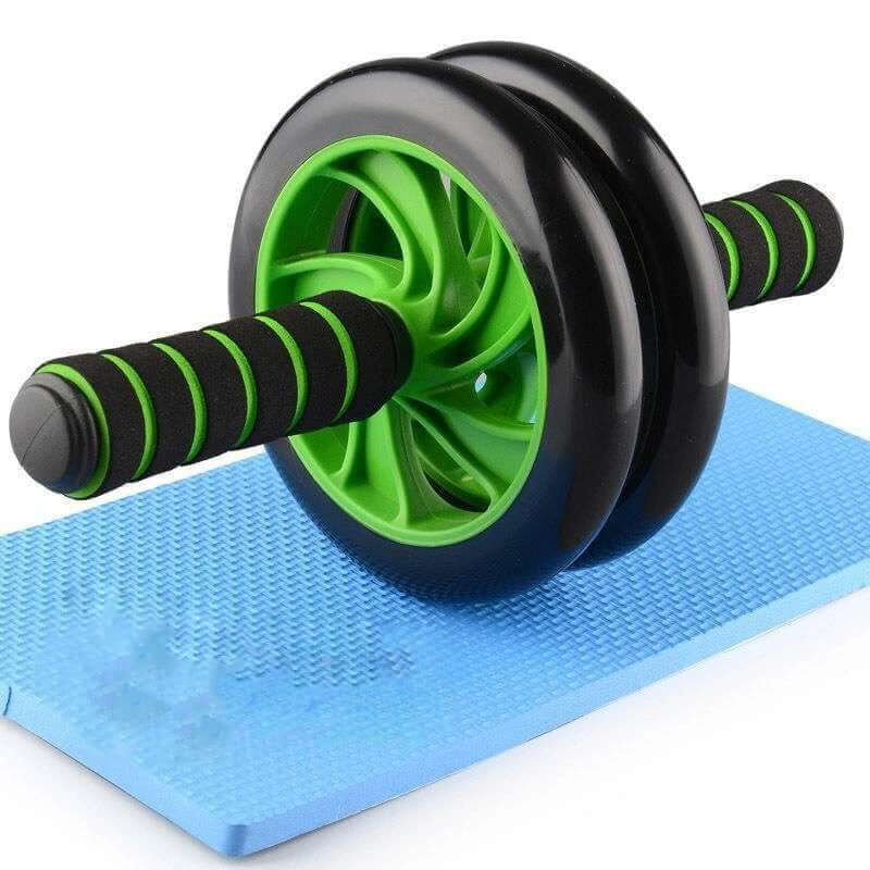 Popular Abdominal Exercise Roller - Classic Dual Wheel with Soft Foam Handles - Includes Extra Thick Knee Pad