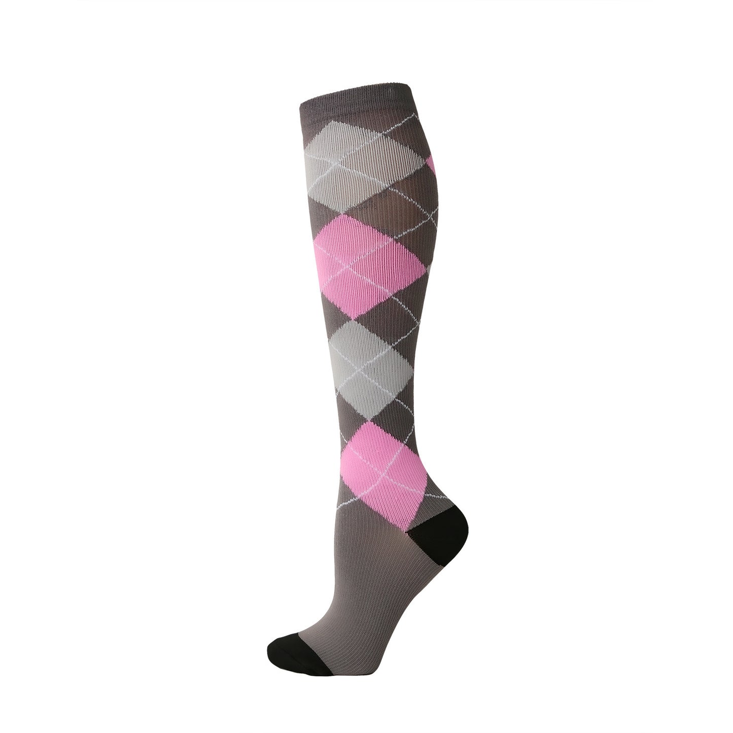 Women's Calf Length Compression Sports Socks - Anti-Slip, Sweat-absorbent, Solid & Polka Dots