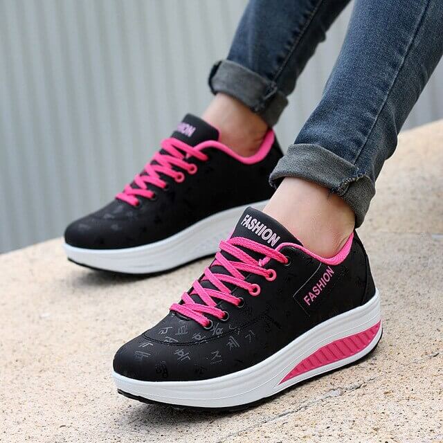 Women's Casual Sporty Sneakers - Thick Sole Height Increasing and Waterproof 💦