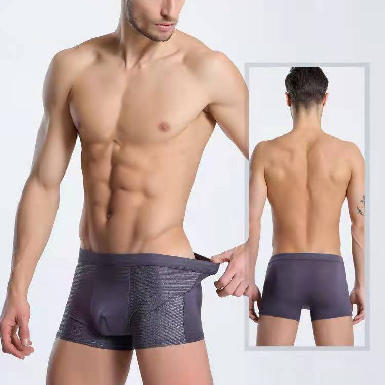 Men's 4-PACK Popular Ice Silk Underwear Boxer Briefs - Best Selling Breathable Air Mesh Comfort 🩳