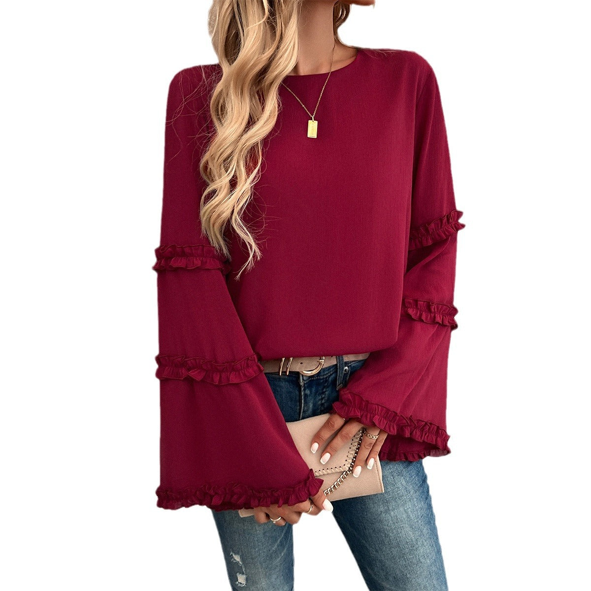 Women's Gorgeous Fall & Winter Top 😍 New Trendy Style Loose Trumpet Long Sleeved, Grab 2 Colors while Supplies Last ! 🛍🏃‍♂️