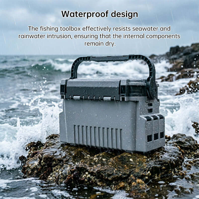Giftable Tough & Durable 2-Layer Fishing Tackle Box - Adjustable Compartments + Dividers with Rod & Cup Holders 🎁