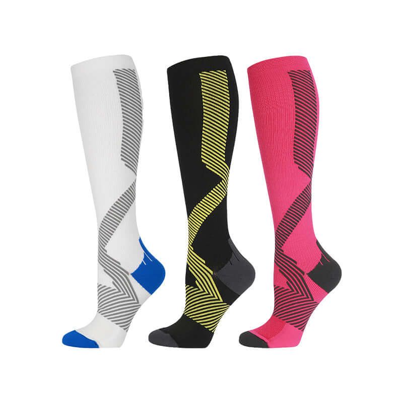 High-Calf Unisex Sports Pressure Socks ⚽️ 🧦 Choose from Four Colorful Fun Patterned Designs