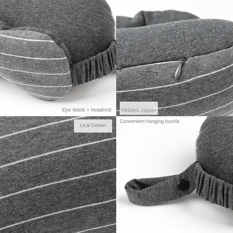 Portable Eye Mask and 2-in-1 Neck Pillow - Soft Cotton and Foam Filled Relief for Eyes and Neck