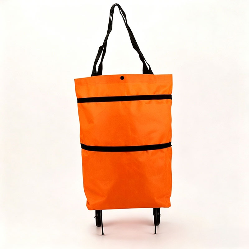 Portable Foldable Shopping Cart with Wheels - Clever Backpack Style Travel Trolley for Groceries & Storage