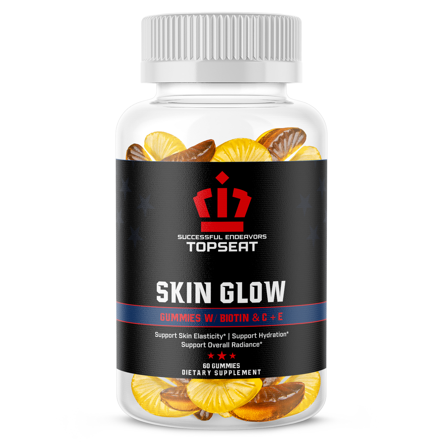 Topseat Skin Glow Gummies w/ Biotin + C + E