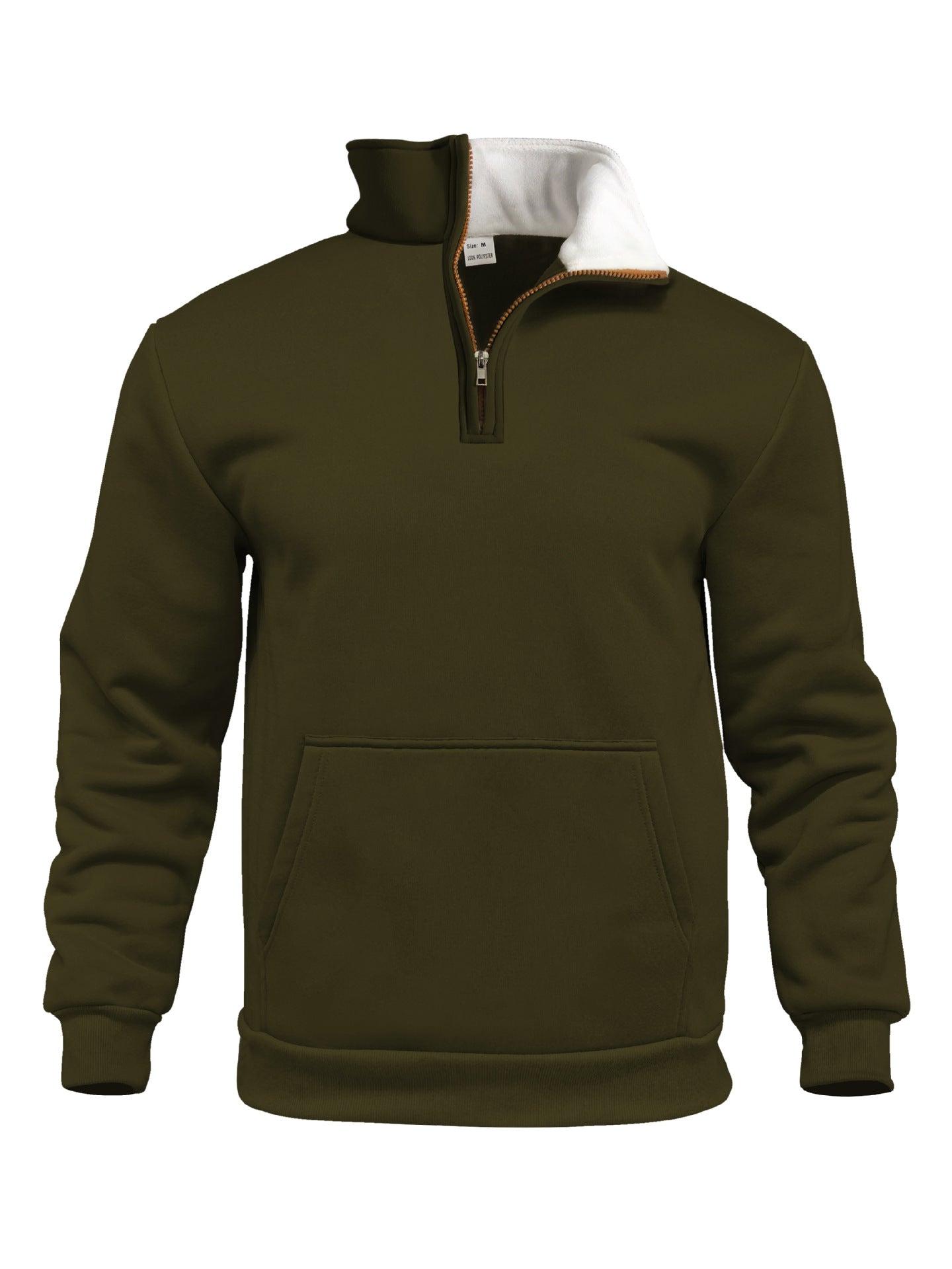 Men's Warm Autumn and Winter Waffle Knit Sweatshirt with Pouch Pocket and Stand-up Collar ♨️