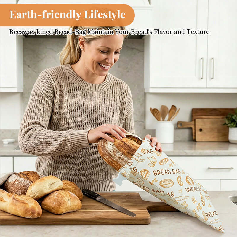 Popular Beeswax Bread Bags – Natural Beeswax-Lined Cotton Bags for Freezer & Fridge Storage 🍞