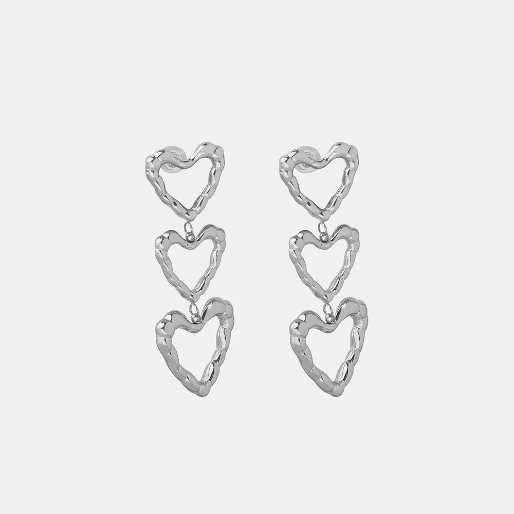 Gorgeous Gold or Silver Titanium Steel Heart Earrings ❤️ Great for Gifts !