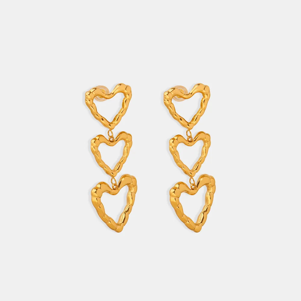 Gorgeous Gold or Silver Titanium Steel Heart Earrings ❤️ Great for Gifts !
